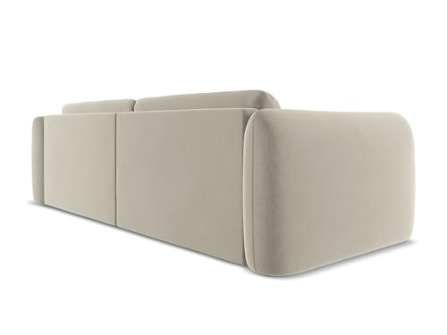 Hoku 3-Sitzer Sofa in Creme - Polstersofa aus Samt, modernes Design ohne Schlaffunktion, skandinavisches Wohnzimmer Sofa, Japandi Stil, Oeko-Tex Zertifiziert 210x105x74 cm, bis 350 kg belastbar – Bild 6