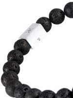 Kuzzoi Buddha Men's Natural Stone Bracelet, Elastic Lava Gemstone Beads (8 mm) with Bead Made of 925 Sterling Silver for Men - Image 4