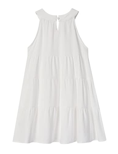 Geru Girl's Halter Neck Sleeveless Summer Casual Sundress A-Line Solid Color Dress #TOP1
