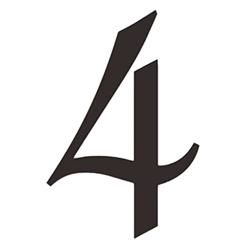 Numéro de porte 4 en acrylique noir autocollant 7 cm pour boîte aux lettres et garage
