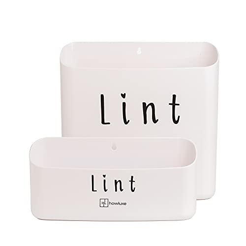 Howluxe Magnetic Lint Bin For Laundry Room - Minimalist Plastic Dryer Lint Bin Organizer With Strong Magnet Backing - Wall Mountable Dryer Ball Or Dryer Sheet Container - White, 4.3 X 9.5 X 2.8 In. #TOP7