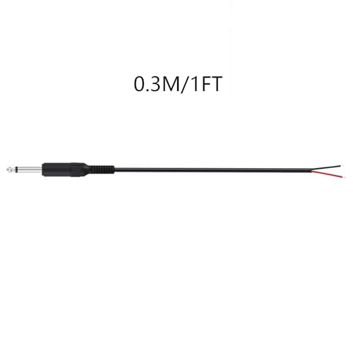 3PCS 0.3M 6.35mm Male Plug Open End Cable miniatura 2