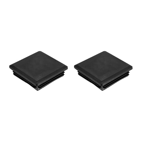 Image of uxcell 2Pcs Square Plastic Plugs, 80 x 80mm /3.15 x 3.15inch PE Pipe Tubing End Caps for 72-78mm /2.83-3.07inch Square Tube Furniture Chair Leg, Black