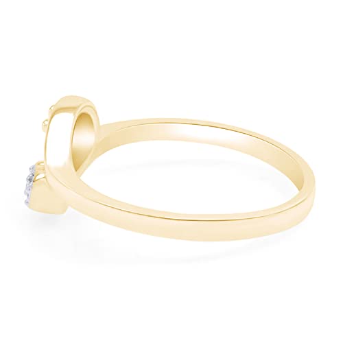 White Natural Diamond Accent Paw Print Heart Ring in 14k Gold Over Sterling Silver (I-J Color, 0.03 Cttw)2