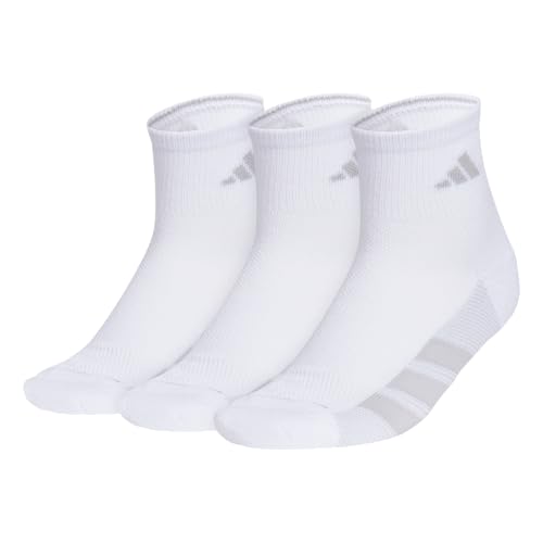 adidas All Day Training Quarter Socks (3-Pair) athletic performance above the ankle height with targeted cushion for running