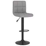 tabouret haut tissu gris Dimensions totales : 40 x 47 x (90-111) cm (l x P x H)
