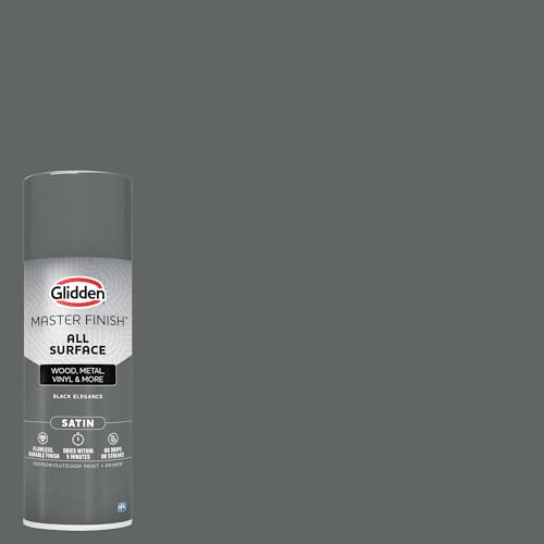 Image of Glidden Master Finish 12 oz. Satin Black Elegance Interior /Exterior All Surface Spray Paint and Primer (Pack of 2)