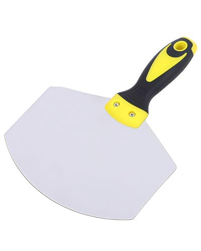 TPZORJX 1 espátula curvada para masilla, espátula para masilla espátula de acero inoxidable con mango de plástico para yeseros, para raspar paredes y quitar papel pintado
