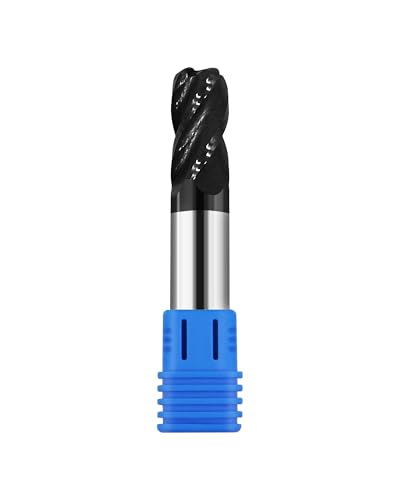 Image of 1 /2in Solid Carbide Corner Radius End Mill,30 Degree Helix-0.125inCorner Radius, 4 Flutes,AlTiN Coated Bits Tool for Medium Hardness Steel, Brass, Iron