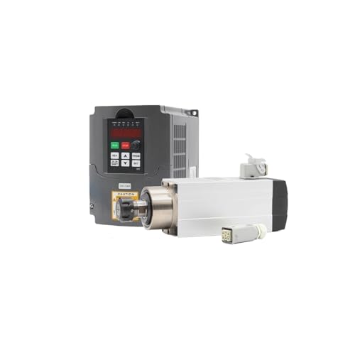 KACOME Air-Cooled Square Spindle 2.2kw ER25 220v Ceramic Ball Bearings 4 Bearings 0.01mm min. 2.2kw Frequency Inverter/VFD(Steel Ball Bearings,220V)