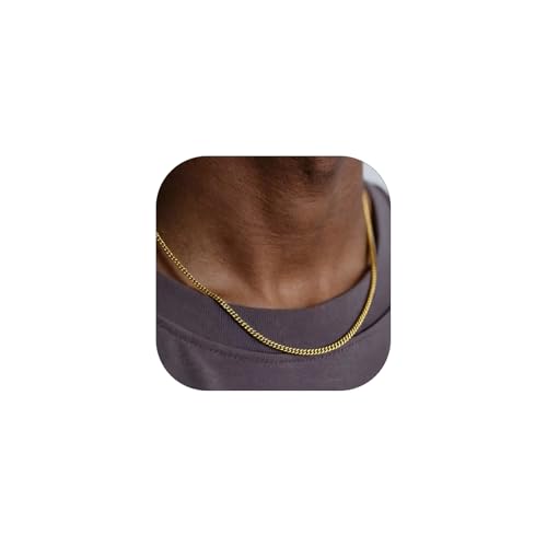 ChainsHouse Miami Cuban Chain Necklace for Men Women, 3mm/6mm/9mm/12mm Width, 316L Stainless Steel/14K Gold/Black Plated, Hypoallergenic Mens Hip Hop Chain, 14"/18"/20"/22"/24"/26"/28"/30" 3