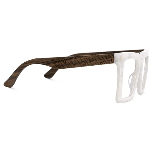 Image of Zeelool Vintage Square Eyeglasses Frame for Men with Non-prescription Clear Lens ZJGX320783