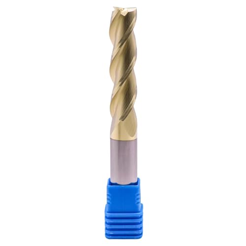 Image of 1 /2 inch 3 Flute ZrN Coated Solid Carbide Square End Mill for Aluminum, 4 inch OAL | 37 Degree Helix, Long End Mill, 1 /2 inch Cutting Diameter, 1 /2 inch Shank Diameter, 2 inch Length of Cut