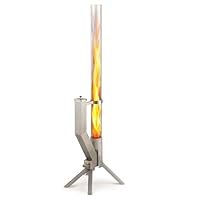 Gardenflare GARDENFLARE Feuerrohr Klassik – Edelstahl Feuersäule und Pelletfackel für Tolles Ambiente Feuer – Moderne Feuerschale & Gartenkamin Alternative für Deine Terrasse (Silber)