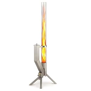 GARDENFLARE Feuerrohr Klassik – Edelstahl Feuersäule und Pelletfackel für Tolles Ambiente-Feuer – Elegante Terrassenheizer und Gartenkamin Alternative für Deine Terrasse und Garten (Silber)