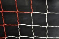 Filet de football 6 x 2.1 m anti déchirure 3 mm rouge blanc pour but