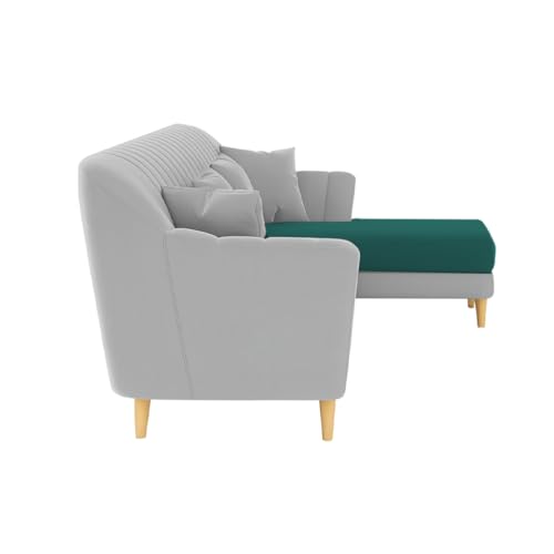 Image of Atticus RHS 6 Seater L Shape Sofa Set for Living Room (Pine Grey Fabric) Premium Fabric Sofa Set