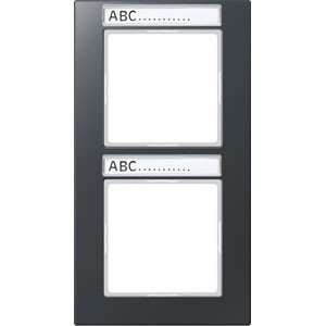Cadre vertical double Jung anthracite mat haut de gamme Série A Creation 9x55 mm