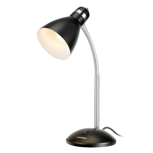 LEPOWER Metal Desk Lamp, Adjustable GooseNeck Reading Light for Bedroom