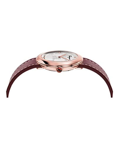 Ferragamo Ferragamo Chic Collection Luxury Womens Watch Timepieces with a Burgundy Strap Featuring a Rosegold Case and a Silver Dial2