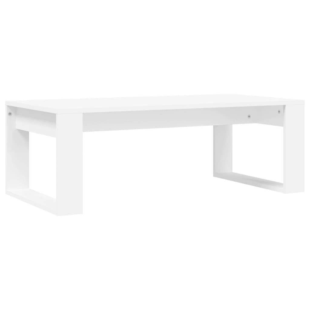 Mesa de centro blanca 102 x 50 x 35 cm, moderna mesa de salón de madera, práctica bandeja para aperitivos, bebidas, decoración, construcción estable