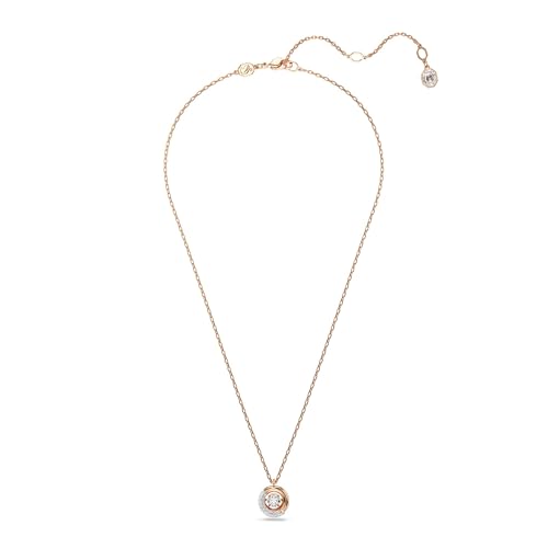 Swarovski Swarovski Dextera Halskette, Weiße, Rosé Vergoldete Damenhalskette mit Anhänger und Strahlenden Kristallen - Detailansicht 2 | Schmuck