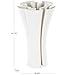 Deco 79 Ceramic Abstract Decorative Vase Ribbed Dimensional Folded Centerpiece Vase with Curvy Rim, Flower Vase for Home Decoration 8