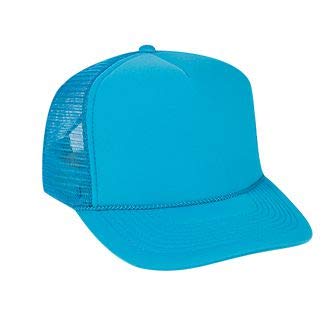 Image of OTTO Neon Polyester Foam Front 5 Panel High Crown Mesh Back Trucker Hat
