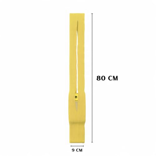 Image of iPhone Pocket features a singular 3D-knitted construction designed to fit any iPhone a beautiful way to wear and carry nitted Scarf with Contrast Stripe Detail, Unisex, (Yellow) (Long)