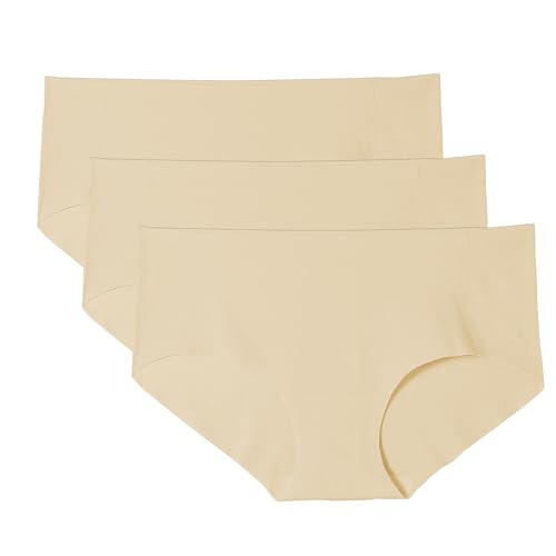 Image of WANDER Womens Seamless Hipster Underwear 3-Pack Invisible No Show Brief | Laser-cut, No Panty Line, Cotton Crotch, Breathable, Stretch, Tag-free, Cool for Summer, Dress Leggings