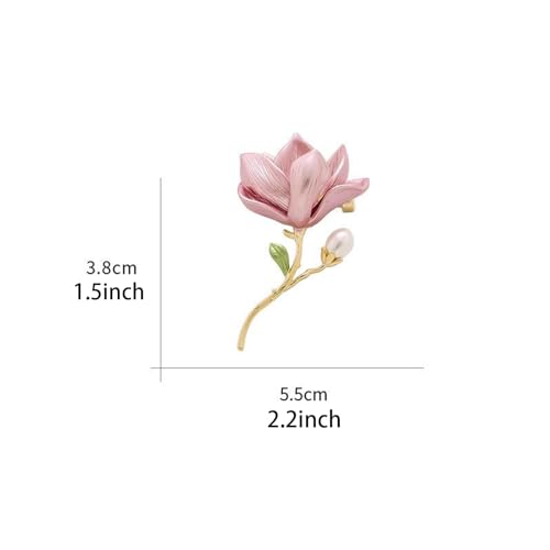 Image of Elegant Pink Lily Flower Brooch Pin for Women - Rhinestone Lily Lapel Pin for Coats, Jackets, and Sweaters