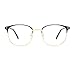 Shiratori New Vintage Fashion Half Frame Semi-Rimless Clear Lens Glasses (Black Gold…)