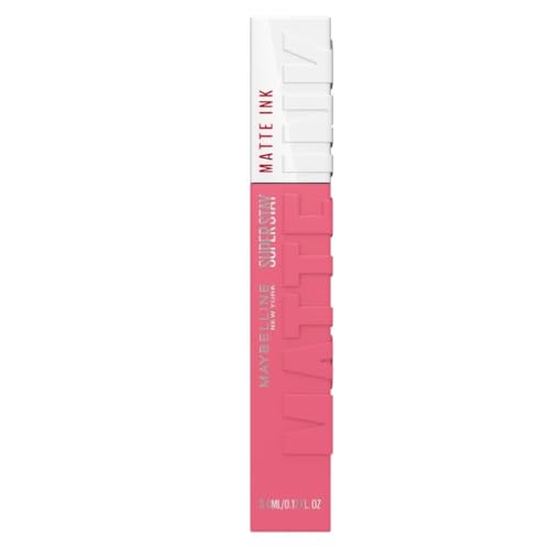 Maybelline New York Tinta Labbra a Lunga Durata, Effetto Matte e Colore Intenso, Tenuta fino a 16 Ore, No Transfer e Senza Sbavature, SuperStay Matte Ink, TonalitĂ : Inspirer (125), 5 ml