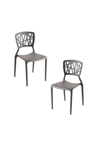 Regalos Miguel - Packs Sillas Jardín - Pack 2 Sillas Delta - Gris Oscuro