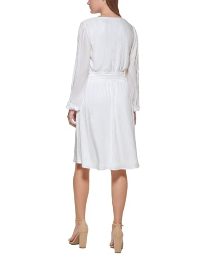 Image of Kensie Women's Balloon Sleeve Smocked Waist Mini Dress