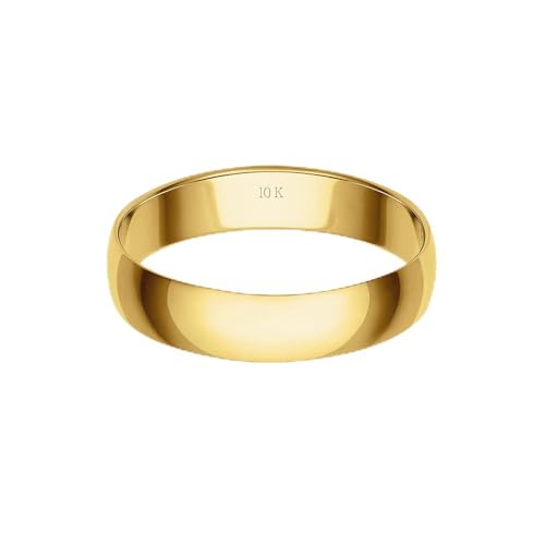 Brilliant Expressions 4MM Solid Gold Men's Wedding Band - Lightweight Wedding Ring for Men; 10K...