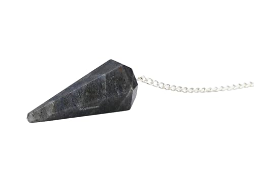 Image of Iolite Pendulum Dowsing Tool - Natural Crystal Pendulum for Spiritual Guidance - Premium Dowser Pendulum for Accurate Divination and Energy Healing - Perfect for Energy Healing and Chakra Balancing - Handcrafted with Precision and Elegance