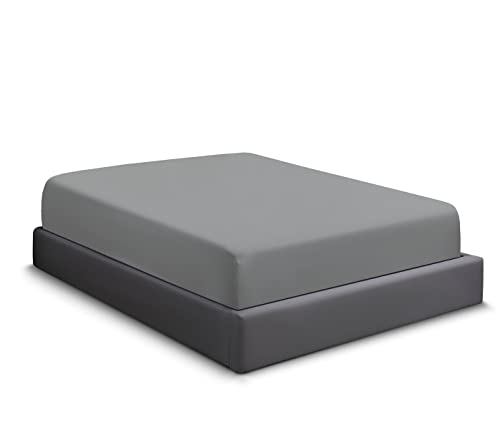 Sapphire collection 200 Thread Count 100% Egyptian Cotton Fitted Sheet (Super King, Grey)