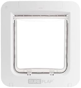 Sure Petcare SureFlap Mikrochip-Haustierklappe Connect, kompatibel mit RFID-Halsbandanhänger und Mikrochip, Steuerung über App, Sure Petcare Hub erforderlich, 4 x C-Batterien erfor