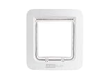 Sure Petcare SureFlap Mikrochip-Haustierklappe Connect, kompatibel mit RFID-Halsbandanhänger und Mikrochip, Steuerung über App, Sure Petcare Hub erforderlich, 4 x C-Batterien erforderlich, weiß