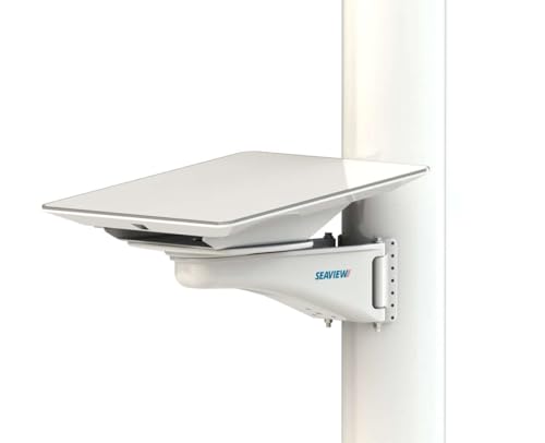 SEAVIEW Mast Mount compatible with Starlink Performance Gen2 Antenna | Marine Grade Construction | 3-Part Polyurethane Coating | Fits Masts 3-5/8' and Larger | Cable Management | SM24U