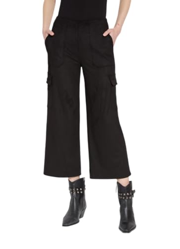 Lyssé Anita Crop Cargo Pants – High Waisted Cargo Pants for Women, Vegan Faux Suede Pants with Cropped Leg