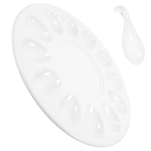 BRIGHTFUFU 1 Set Shrimp Slider Tray Deviled Egg Holder Round Egg Plate Oyster Serving Trays Egg Plate for Deviled Eggs Egg Platter Dessert Plate Oval Egg Plate Egg Tray White Melamine