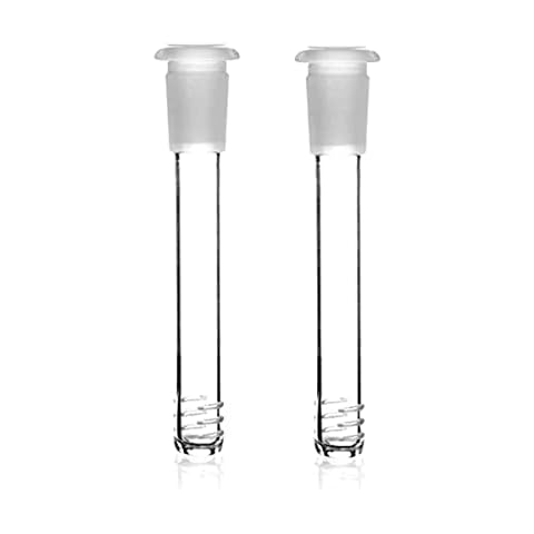 RORA 12cm Length 2pcs Glass Downstem Diffuser Adapter Diffused Down Stem for Glass Bong Glass Water Pipes Cover