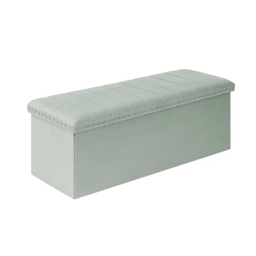 Image of B FSOBEIIALEO 43 inch Tufted Storage Ottoman Bench Storage Chest, Sage Green