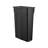 Suncast Commercial 23-Gallon Narrow Trash Can without Handles - Durable Garbage Can, Black