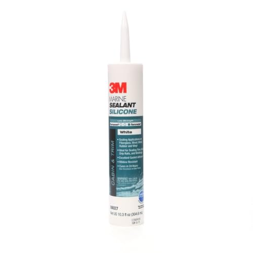 3M Marine Grade Silicone Sealant, White, 10.3 fl oz, Cartridge