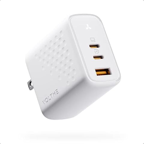 VOLTME USB C Charger, 65W PPS 3-Port GaN Fast Charger Block, Compact Foldable Wall Charger for MacBook Pro/Air, Dell XPS 13,iPad Pro,iPhone 14/13 Pro Max, Galaxy S22 /S21, Pixel & More Cover