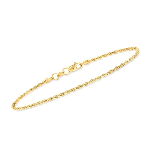 Pure Collection by Ross-Simons 1.5mm 14kt Yellow Gold Twisted Rope-Chain Bracelet