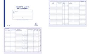 Registre unique du personnel obligatoire 52 pages A4 pour suivi des stagiaires